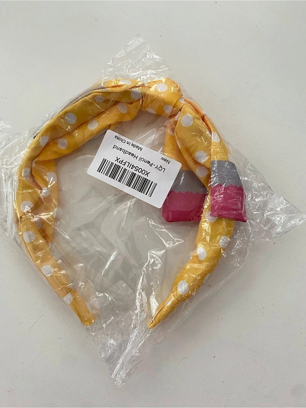 Yellow & Pink Polka Dot Headband NWT